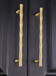 2.5"-6.3" Bamboo & Solid Brass (Gold, Bronze, Black) Knobs & Pulls | Kitchen, Drawer, Dresser & Cabinet Handles