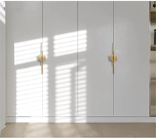 Load image into Gallery viewer, Brass Gray Modern Striped Kitchen Handles | Unique Art Decor Drawer &amp; Dresser Pulls, Kitchen Door Hardware
