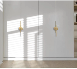 Brass Gray Modern Striped Kitchen Handles | Unique Art Decor Drawer & Dresser Pulls, Kitchen Door Hardware