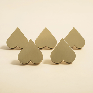 Brass Heart Knobs | Cabinet & Drawer Pulls, Dresser & Kitchen Cupboard Handles, Furniture Hardware
