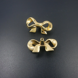 Modern Gold Brass Bow Knobs & Pulls | Dresser, Drawer, Girls Room Cabinet, Kitchen & Gift Hardware
