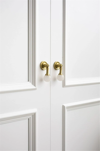 Crystal Stone & Brass Knobs, Pulls & Handles (Pink, White, Clear) | Ball Drop Design for Dresser, Drawer & Cabinet Door Hardware