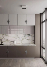 Load image into Gallery viewer, Brass Gray Modern Striped Kitchen Handles | Unique Art Decor Drawer &amp; Dresser Pulls, Kitchen Door Hardware
