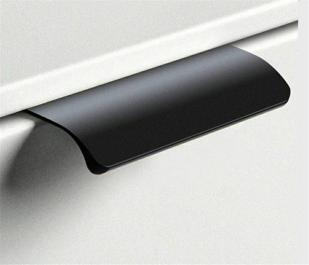 Black Invisible Concealed Pulls | Modern Decorative Embedded Drawer, Cabinet, Wardrobe & Cupboard Handles