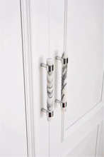 Load image into Gallery viewer, White &amp; Black Marble Chrome Kitchen Pulls | Luxury Dresser Handles, Cabinet &amp; Drawer Knobs, Closet Hardware, Decor
