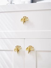 Load image into Gallery viewer, Ginkgo Biloba Leaf Brass Knobs | Cabinet &amp; Drawer Pulls, Kitchen Handles, Cabinet Hardware
