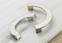 Load image into Gallery viewer, 3.75&quot;, 5&quot; Modern Black, Chrome &amp; Brushed Nickel Semicircle Drawer Pulls | Dresser &amp; Kitchen Cabinet Handles, Door Knobs
