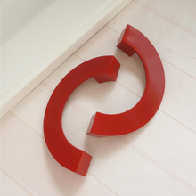 Load image into Gallery viewer, 3.78&quot; White, Green, Red &amp; Orange Semicircle Drawer Pulls | Dresser &amp; Kitchen Cabinet Door Handles, Knob Hardware
