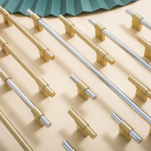 Load image into Gallery viewer, 3.78&quot;, 5&quot;, 6.3&quot;, 8.8&quot;, 12.6&quot; Solid Brass &amp; Chrome Kitchen Pulls | Drawer &amp; Cabinet Knobs, Closet &amp; Wardrobe Handles

