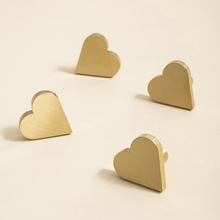 Load image into Gallery viewer, Brass Heart Knobs | Cabinet &amp; Drawer Pulls, Dresser &amp; Kitchen Cupboard Handles, Furniture Hardware
