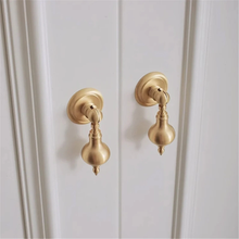 Load image into Gallery viewer, Unique Solid Brass Drop Pulls &amp; Knobs | French Light Luxury Drawer, Dresser &amp; Cabinet Handles, Gift-Worthy Art Decor Door Hardware
