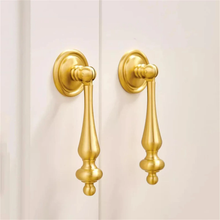 Load image into Gallery viewer, 3&quot;, 3.78&quot;, 5&quot;, 6.3&quot; Brushed Brass Kitchen Handles | Unique Wardrobe &amp; Drawer Pulls, Cupboard Knobs, Hardware
