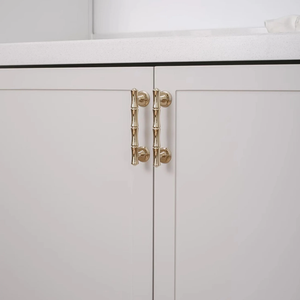 3.78", 5", 6.3", 8.8" Shiny Gold Bamboo Drawer Pulls & Knobs | Unique Dresser Knobs, Closet, Wardrobe & Cabinet Handles