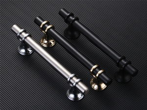 3.75", 5.0", 6.3", 7.55" (96, 128, 160, 192mm) Black & Gold Modern Drawer Pulls | Kitchen Cabinet & Door Handles, Dresser Knobs