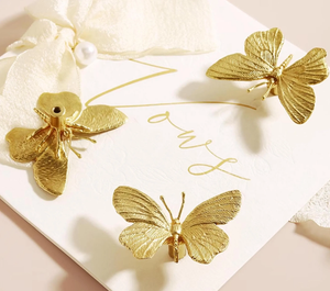 Butterfly Gold Brass Knobs & Pulls | Decorative Dresser & Drawer Handles, Kitchen Cabinet & Furniture Hardware