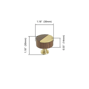 Modern Wood & Brass Cabinet Door & Drawer Knobs | Small Knobs, Furniture Handles, Cabinet Pulls