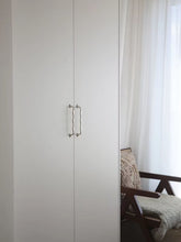 Load image into Gallery viewer, Mid‑Century Irregular Cabinet Pull, Brass Titanium Silver Slim Long Handle for Drawer &amp; Wardrobe

