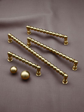 Load image into Gallery viewer, Antique Bronze Pearl Detail Drawer Pulls 96mm - Vintage Handles for Kitchen &amp; Dresser
