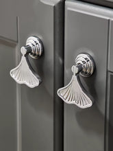Load image into Gallery viewer, Chrome Silver Brass Ginkgo Leaf Pulls, French European Minimalist Handles for Wardrobe Doors, Cabinets &amp; Drawers
