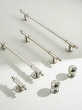 Load image into Gallery viewer, Mid‑Century French Bar Cabinet Pull, Warm Silver Electroplated Titanium Silver Long Drawer Handle for Wardrobe
