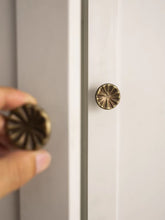 Load image into Gallery viewer, Vintage Irregular Round Brass Cabinet Knob, Antique Bronze Single Hole Drawer Pull, Small Furniture Door Handle
