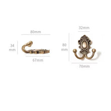 Load image into Gallery viewer, European Vintage Solid Brass Wall Hooks, Light Luxury Silver‑Gold Coat Hooks for Entryway, Cloakroom, Bathroom and Wardrobe
