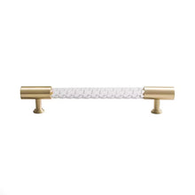 Load image into Gallery viewer, French Luxury Brass Acrylic Twist Bar Pulls, Long Double Hole Handles for Cabinets and Wardrobes
