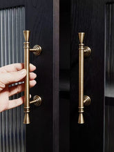 Load image into Gallery viewer, Song Style Aesthetic Vintage Long Brass Pulls, French Antique Brass Handles for Kitchen Drawers and Wardrobes
