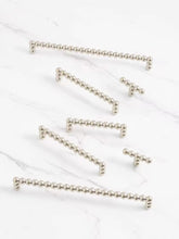Load image into Gallery viewer, Minimalist French Brass Cabinet Pulls, Titanium Silver Mid-Century Long Drawer Handles with Small Round Knobs for Furniture
