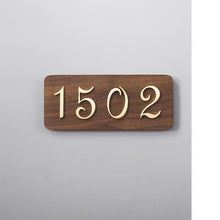 Load image into Gallery viewer, Vintage Nordic Brass Number &amp; Letter Signage, Hotel Room Door Numbers and Inlaid Cement Floor Brass Letters
