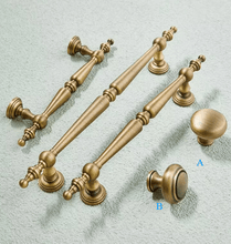 Load image into Gallery viewer, Solid Brass French Cream Style Retro Single Hole Drawer Knobs, Luxury Modern Vintage Handles for Cabinets &amp; Wardrobes
