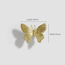 Load image into Gallery viewer, Solid Brass Butterfly Cabinet Knobs &amp; Pulls | Gold Animal Drawer Handles for Kitchen &amp; Closet
