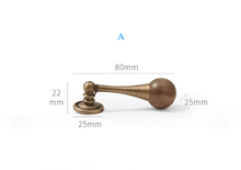 Load image into Gallery viewer, Mid-Century Brass Pendant Cabinet Pulls | French Retro Walnut Wardrobe Drawer Handles
