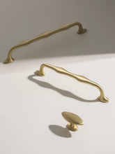 Load image into Gallery viewer, French Luxury Irregular Brass Long Pulls, Minimalist Copper Handles for Drawers and Wardrobes

