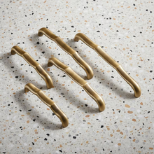 Load image into Gallery viewer, Wavy Antique Bronze Drawer Pulls | Curved Antique Gold Cabinet Pulls | Decorative Dresser Cabinet Hardware
