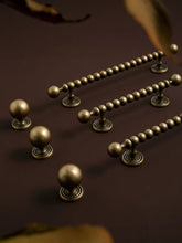 Load image into Gallery viewer, Dark Vintage French Brass Cabinet Pulls, Antique Bronze Ground Finish Round Ball &amp; Long Bar Handles for Drawers Cupboards
