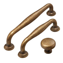 Load image into Gallery viewer, 3.78", 5" (96mm, 128mm) Vintage Antique Bronze Drawer Pulls | Kitchen Cabinet Door Handles, Rustic Cupboard Knobs &amp; Hardware
