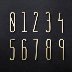 Solid Brass Modern Gold House Numbers & Letters | Metal Address Numbers for Mailbox, Room & Symbols | House Address Hardware