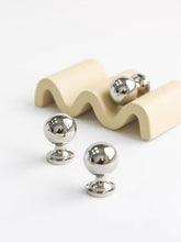 Load image into Gallery viewer, Titanium Silver Spherical Cabinet Knob, Recessed Minimalist French Decor Single‑Hole Metal Drawer Pull
