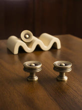 Load image into Gallery viewer, Vintage French Brass Cabinet Knob, Antique Bronze Round Drawer Pull, Furniture Cupboard Knob
