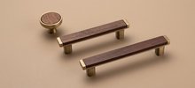 Load image into Gallery viewer, Black Walnut Drawer Pulls &amp; Antique Bronze Cabinet Knobs | Wooden Handles for Kitchen &amp; Dresser
