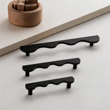 Load image into Gallery viewer, Antique Brass Wavy Cabinet Pull, Modern Minimalist Drawer Knob, Rustic Wardrobe &amp; Kitchen Hardware
