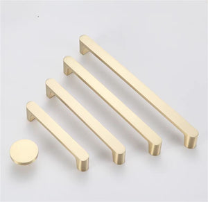 3.78", 5", 6.3" & 7.55" Brushed Brass, Black & Coffee Bronze Cabinet Knobs | Drawer Pulls for Dresser, Kitchen, Wardrobe & Cupboard Handles