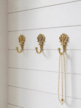 Load image into Gallery viewer, European Vintage Silver‑Gold Solid Brass Wall Hooks, Light Luxury Coat Hooks for Entryway, Cloakroom, Cabinet and Wardrobe
