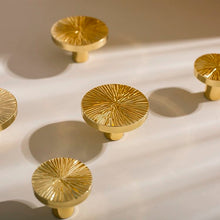 Load image into Gallery viewer, Original Hand Hammered Solid Brass Cabinet Knob, Luxury Golden Minimalist Unique Drawer Pull for Wardrobe &amp; Cupboard
