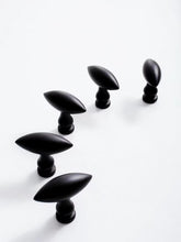 Load image into Gallery viewer, Matte Black Minimalist Olive Brass Pull Handles, Simple Unique Knobs for Wardrobes, Cabinets and Shoe Cabinets

