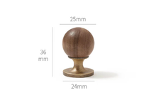 Load image into Gallery viewer, Mid-Century Modern Brass Walnut Drawer Handle | Antique Brass  French Retro Wardrobe Cabinet Pull for Kids Room
