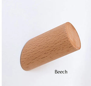 Simple Modern Solid Wood Wall Hooks - Decorative Coat Hanger Rack for Home