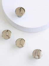 Load image into Gallery viewer, Bauhaus Brass Round Relief Figure Cabinet Knobs, Rustproof Titanium Silver Drawer Pulls
