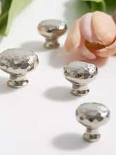 Load image into Gallery viewer, French Luxury Brass Cabinet Knob, Hand Hammered Round Titanium Silver Drawer Pull, Minimalist Furniture Handle
